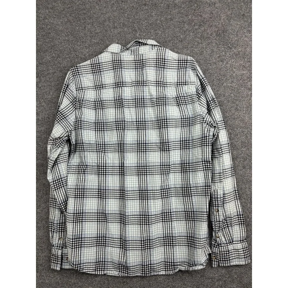 Toad&Co Shirt‎ Mens Medium Blue Plaid Button Front Long Sleeve Cotton Casual